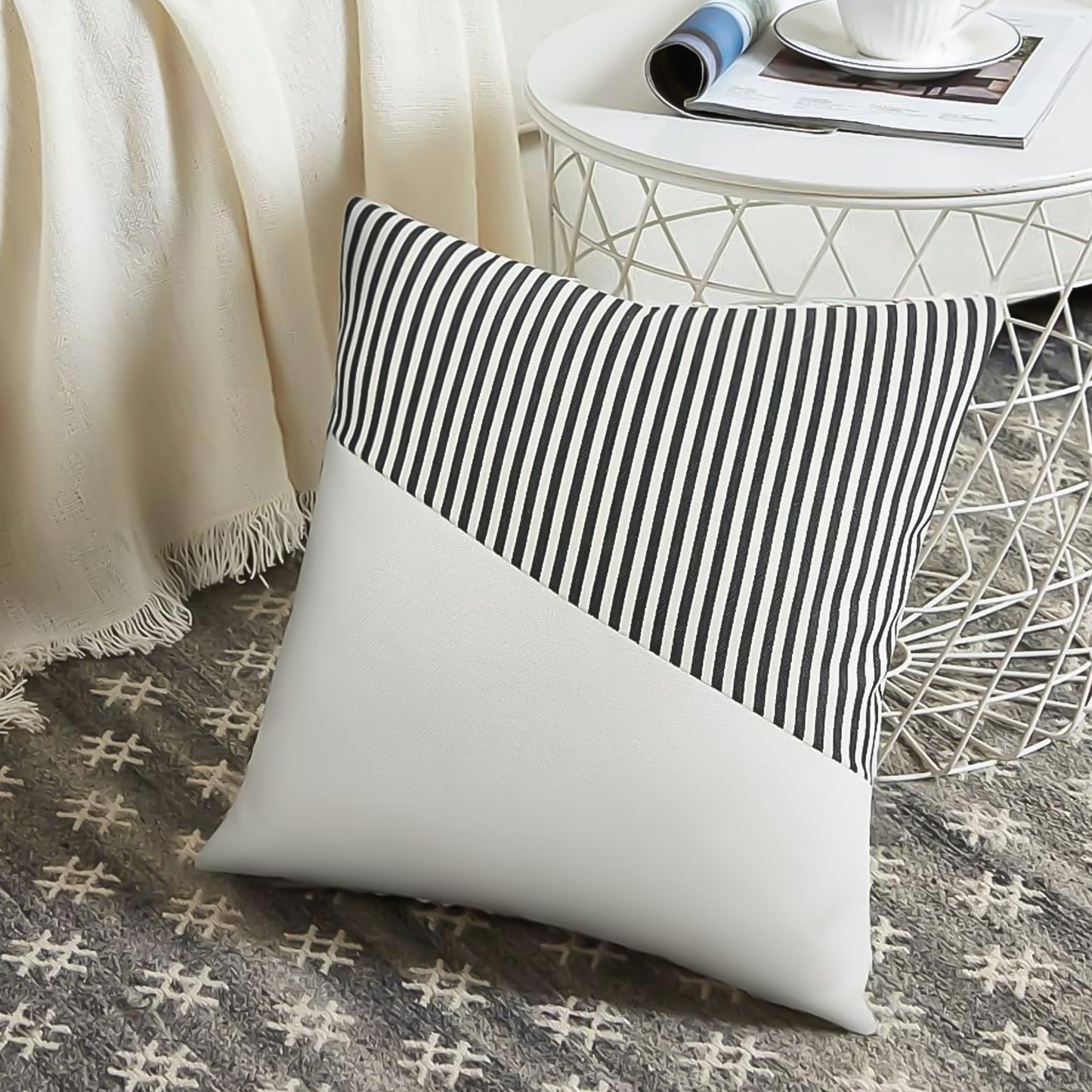 Decorative Pillow Covers Cushion Cases Soft Cotton (26 26 Inch 1 Pair 2 Pc)