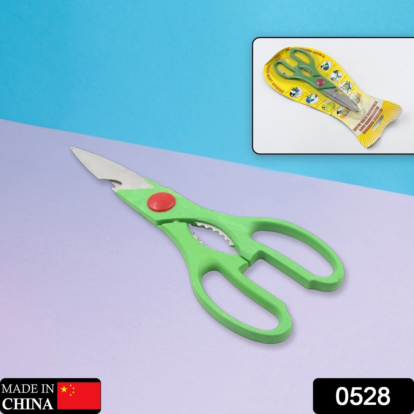 Multi-function Kitchen Household For Vegetables Fruit Cheese Meat Slices With Bottle Opener Stainless Steel Sea Food Scissor