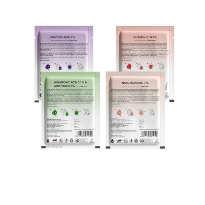 Inlief Hydrating  Brightening Sheet Face Mask  (1 Pc Assorted)