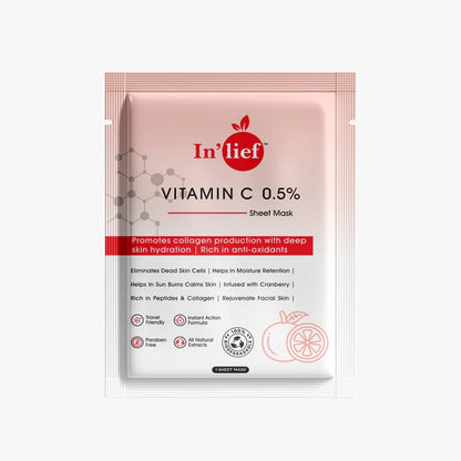 Inlief Hydrating  Brightening Sheet Face Mask  (1 Pc Assorted)